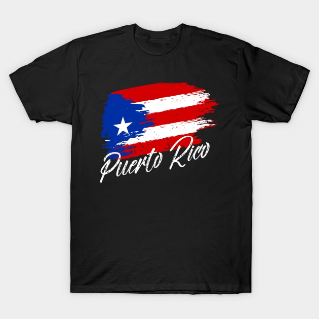 Puerto Rican Flag - Grunge design - white T-Shirt by verde